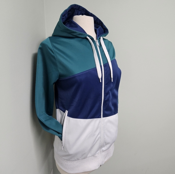 Divided by H&M Zip Up Jacket Hoodie Womens Mens Unisex Blue Green Size Medium - Picture 2 of 10